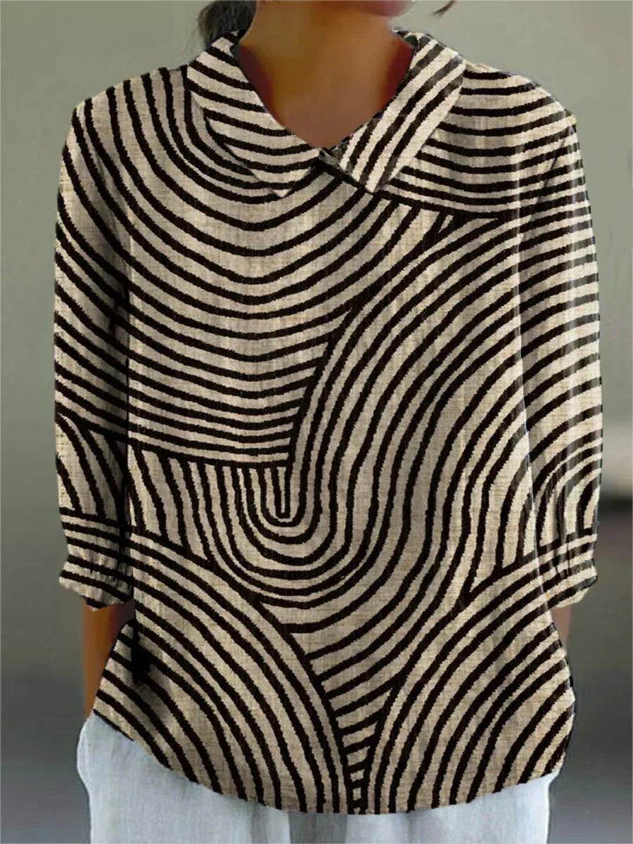Grace - Monochrome Wave Blouse