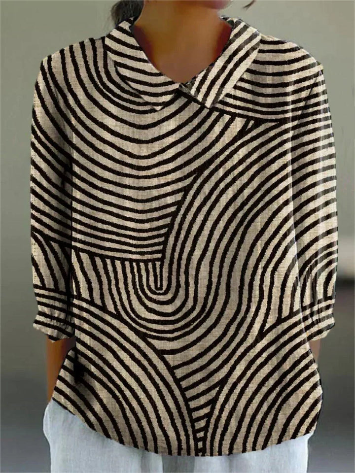 Grace - Monochrome Wave Blouse